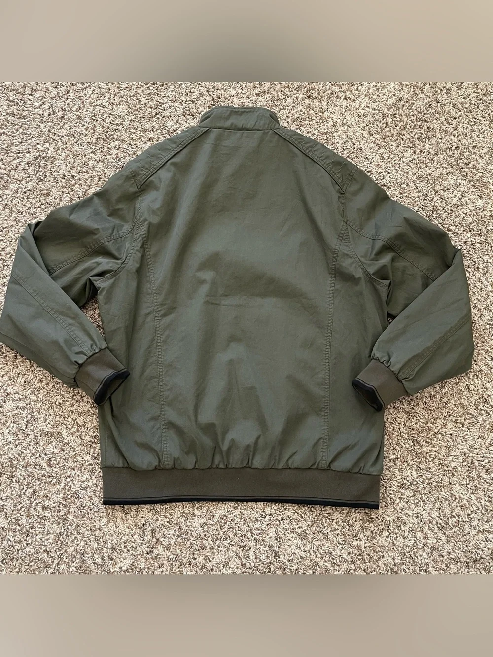Design Jinbao Langren Men's Lined Olive Green Bomber Jacket Men's Size L Utility